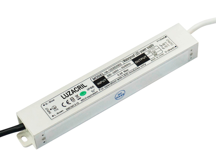 Transformador LED, 30W, 12V/24V, IP67 SERIE SLIM